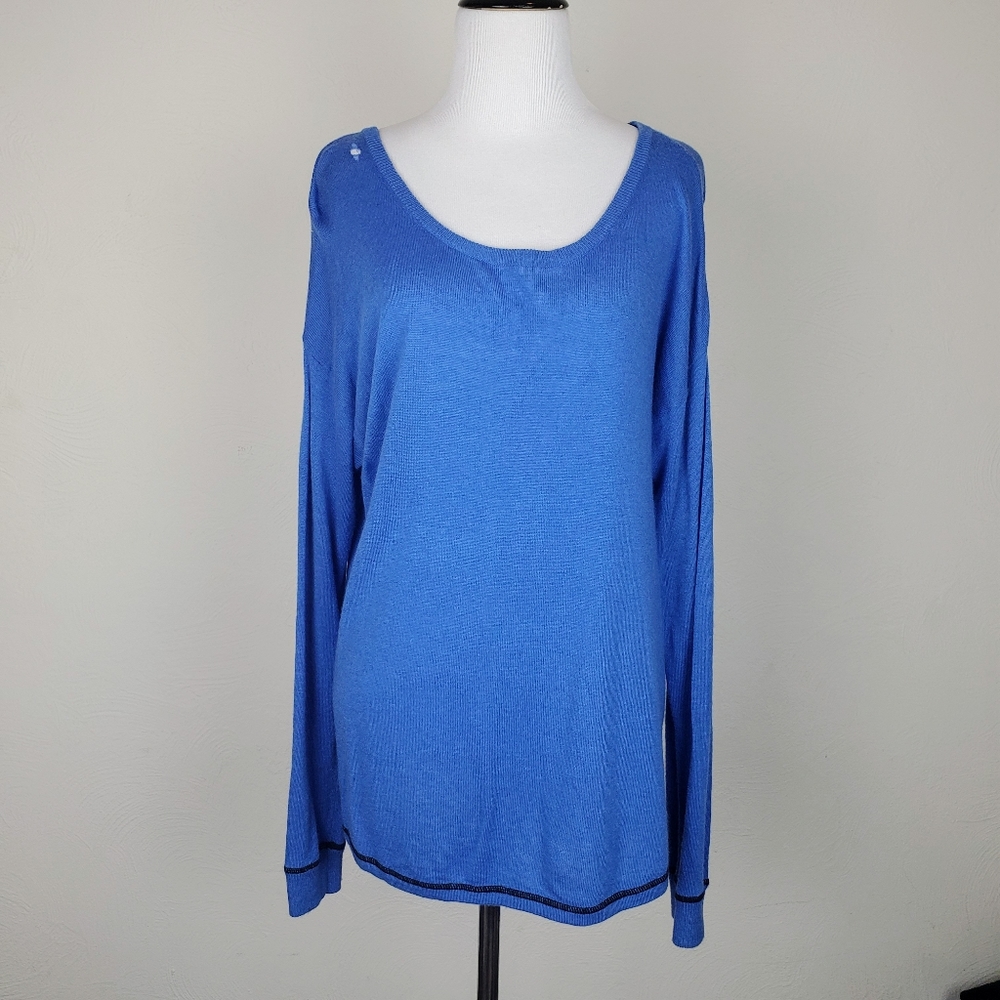 C&C California Top Blue Wool Cashmere Blend Knit Project Recycling Repurpose